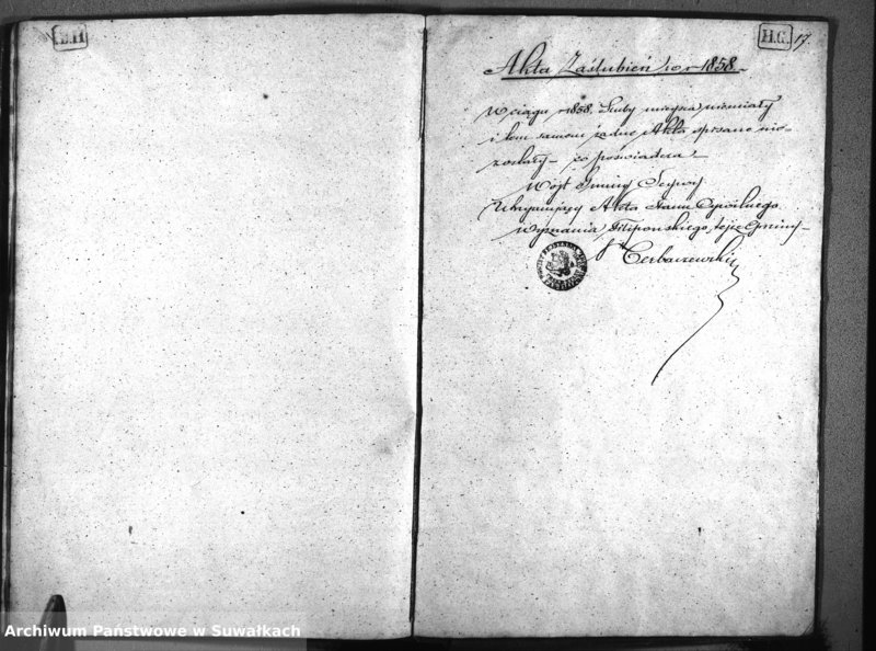 image.from.unit.number "Duplikat Akt urodzonych, umarłych i zaślubionych Filiponów w Gminie Sejwy w r. 1858"