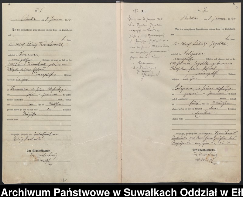 image.from.unit.number "Geburts-Haupt-Register des Königlichen Preussischen Standes-Amtes Belzonzen Kreis Johannisburg"