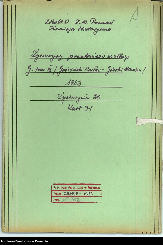 Obraz 7 z jednostki "Życiorysy powstańców wielkopolskich: G - tom lll /Goćwiński Wacław - Górski Marian/."