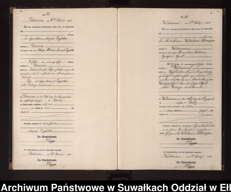 image.from.unit.number "Sterbe-Neben-Register des Preussischen Standes-Amtes Widminnen Kreis Loetzen"
