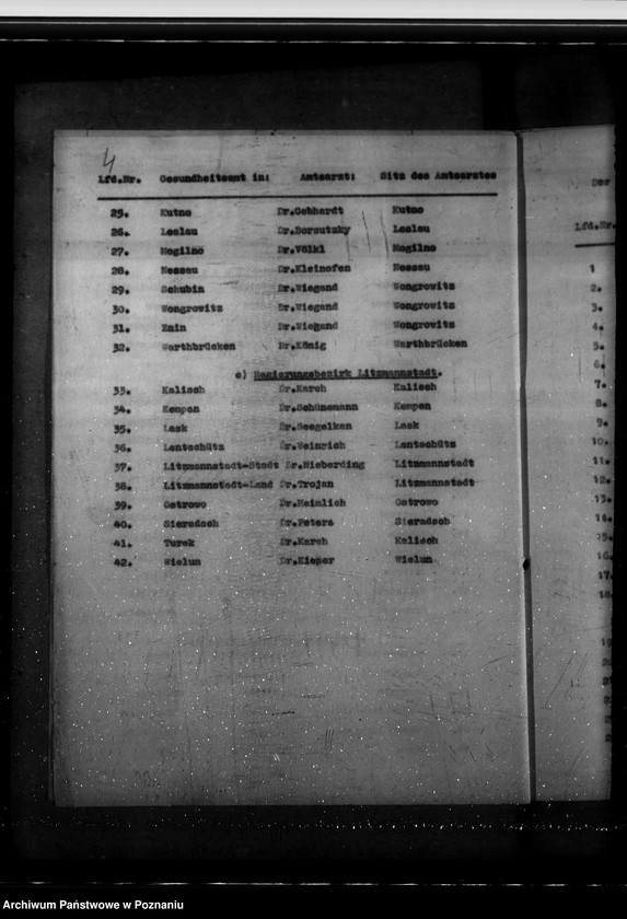 Obraz 8 z jednostki "Verzeichnis der Krankenhäuser, Heil- und Pflegeanstalten im Reichsgau Wartheland"