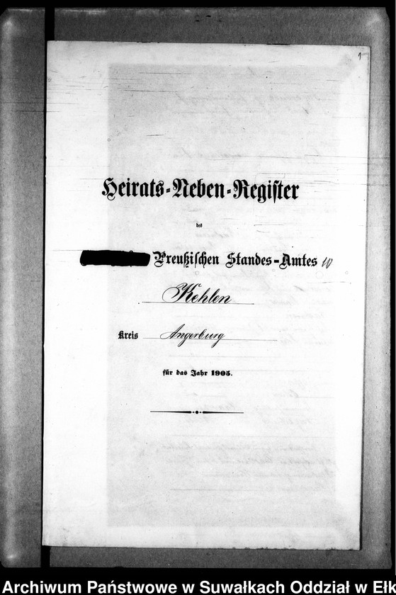 image.from.unit.number "Heirats-Neben-Register des Preussischen Standes-Amtes Kehlen Kreis Angerburg"