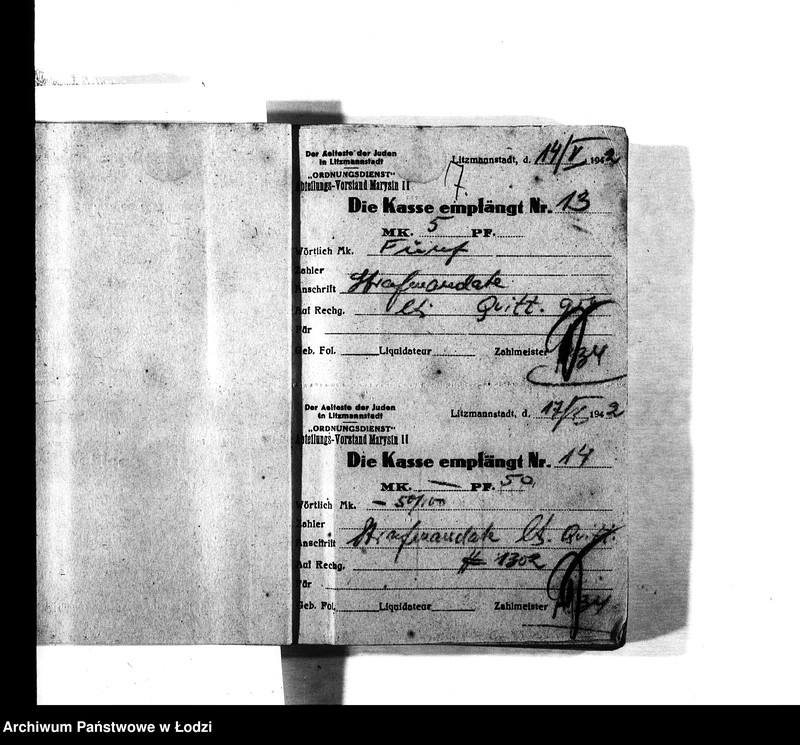 Obraz 9 z jednostki "[Pokwitowania otrzymanych pieniędzy, listy wypłat i inne]"