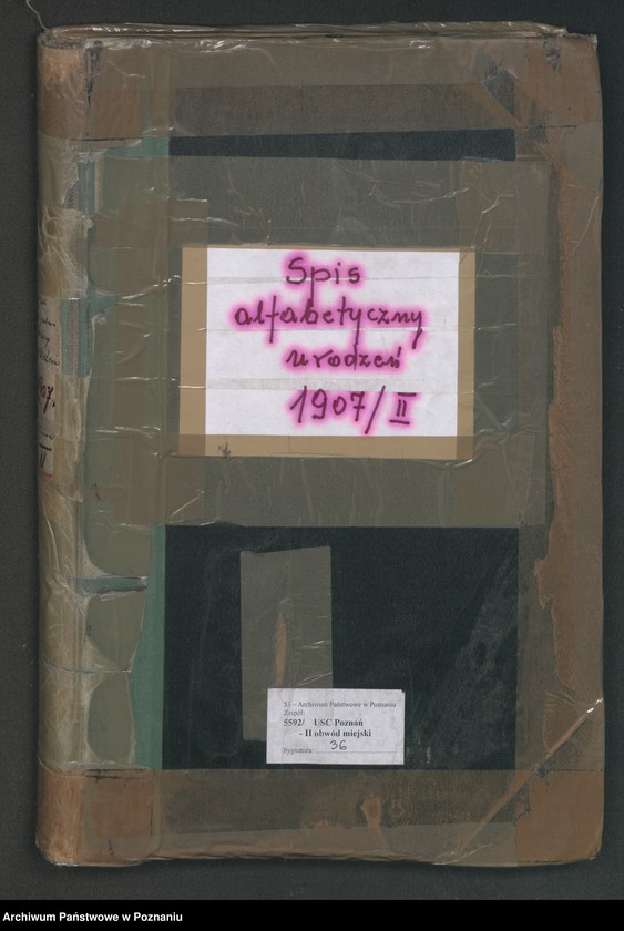 Obraz 2 z jednostki "Spis alfabetyczny urodzeń za 1907"