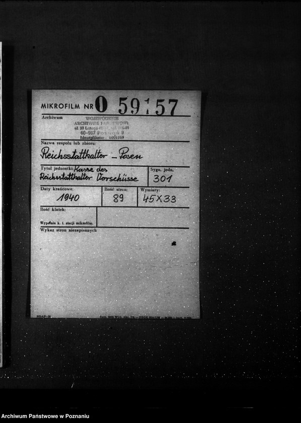 Obraz 2 z jednostki "Kasse des Reichsstatthalters- Vorschüsse"