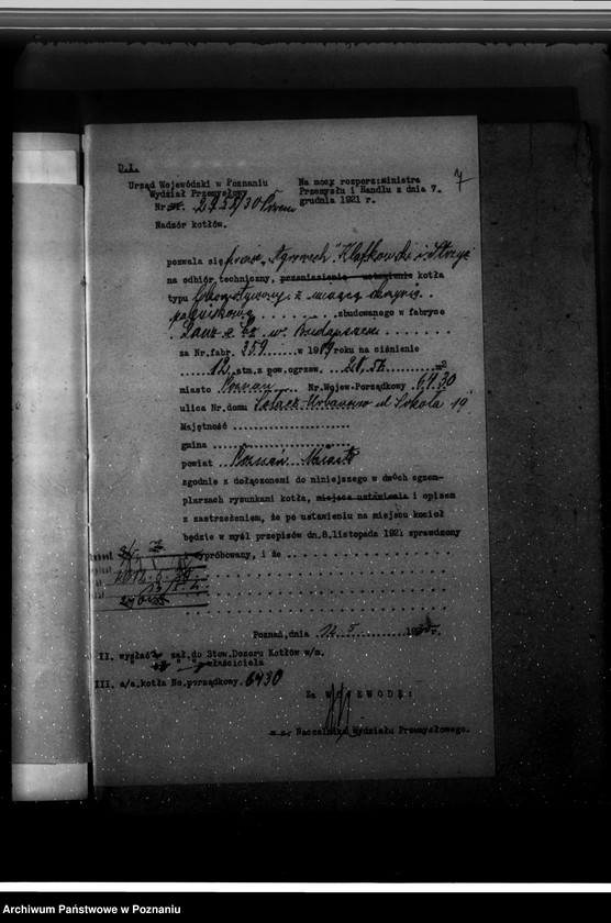 Obraz 11 z jednostki "Zakłady mechaniczne "Agromech" Poznań-Sołacz-Urbanowo nr woj. kotła 6431"