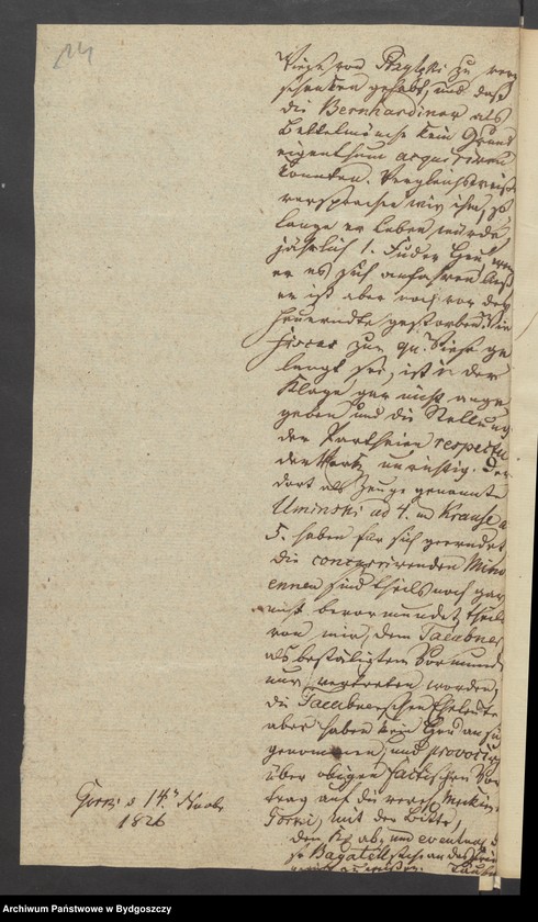 image.from.unit.number "Acta Manualia des Regierungs Fiscalats in Bromberg in Sachen des Bernardiner Kloster in Bromberg weder die Friedens Richter Taeuenbnersche Erben wegen Turbation in Besitz einer Wiese"