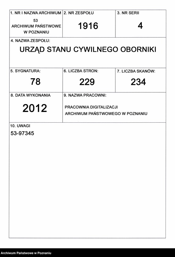 Obraz 1 z jednostki "Księga zgonów"