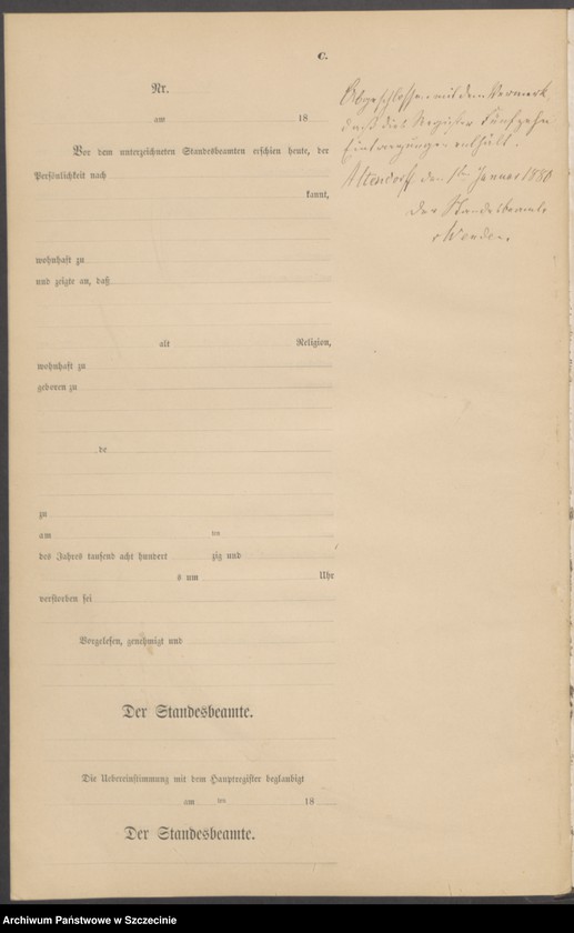 Obraz 19 z jednostki "Sterbe-Register (Neben-Register)"