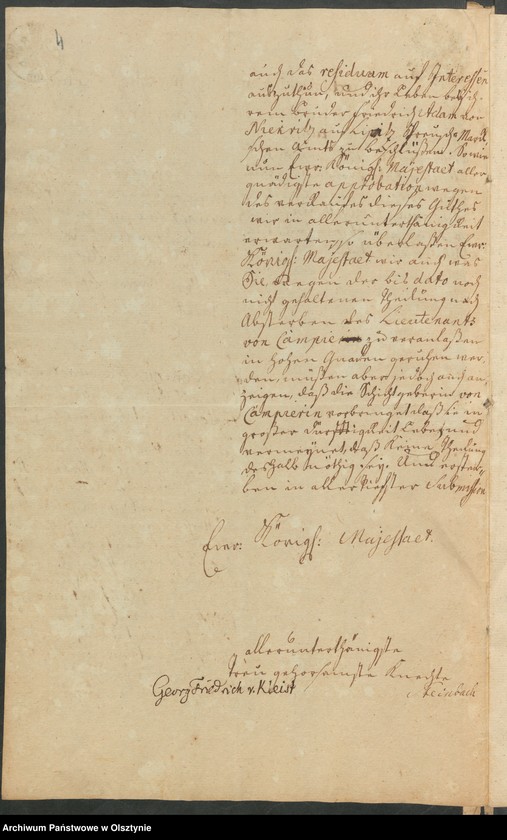 image.from.unit.number "In S. [Sachen] der verwittibten Lieutenantin Sophia Elisabeth von Campier. Den Verkauff ihrer 10 Adelichen Huben in Dietrichsdorff [Wietrzychowo] an den Christoph von Naguschewski"