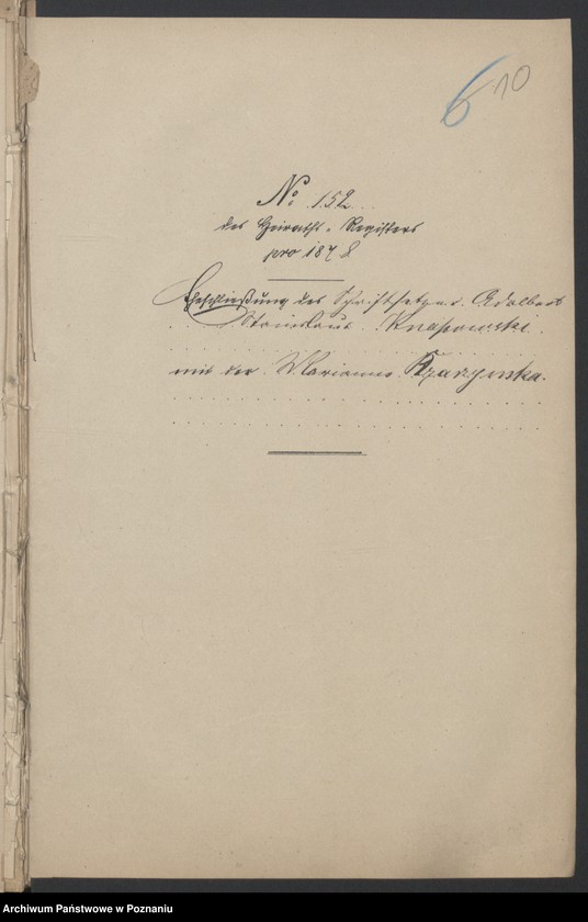 Obraz 12 z jednostki "Die von den Verlobten zum Aufgebot beigebrachten Urkunden pro 1878"