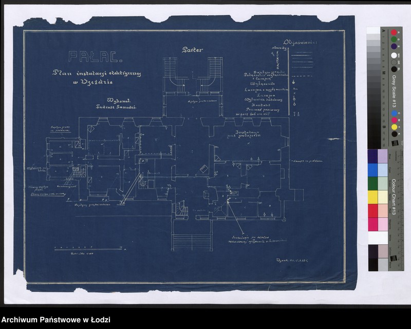 Obraz 1 z jednostki "Pałac. Plan instalacji elektrycznej w Ujeździe"