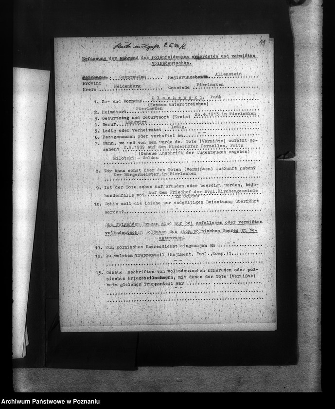 Obraz 15 z jednostki "Amtliche Meldungen Kreis Neidenburg (Nidzica)"