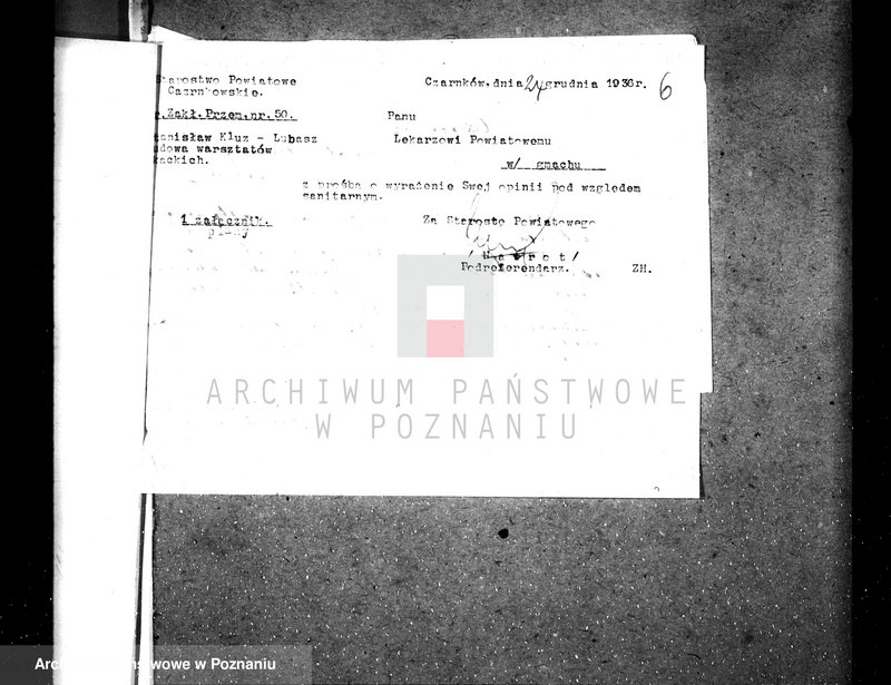 Obraz 15 z jednostki "Zatwierdzenie zakładu przemysłowo /warsztat tkacki firmy Wawel w Lubaszu pow. czarnkowski/"