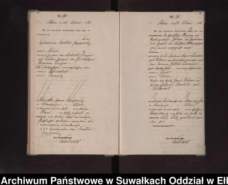 image.from.unit.number "Sterbe-Haupt-Register des Preussischen Standes-Amtes Rhein Kreis Loetzen"
