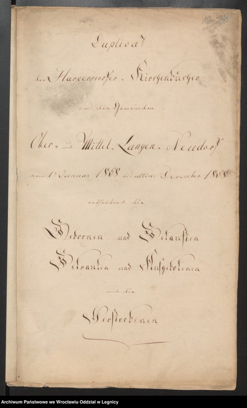 image.from.unit.number "Duplicat der Harpersdorfer Kirchenbücher von der Gemeinde Ober und Mittel Langen Neudorf"