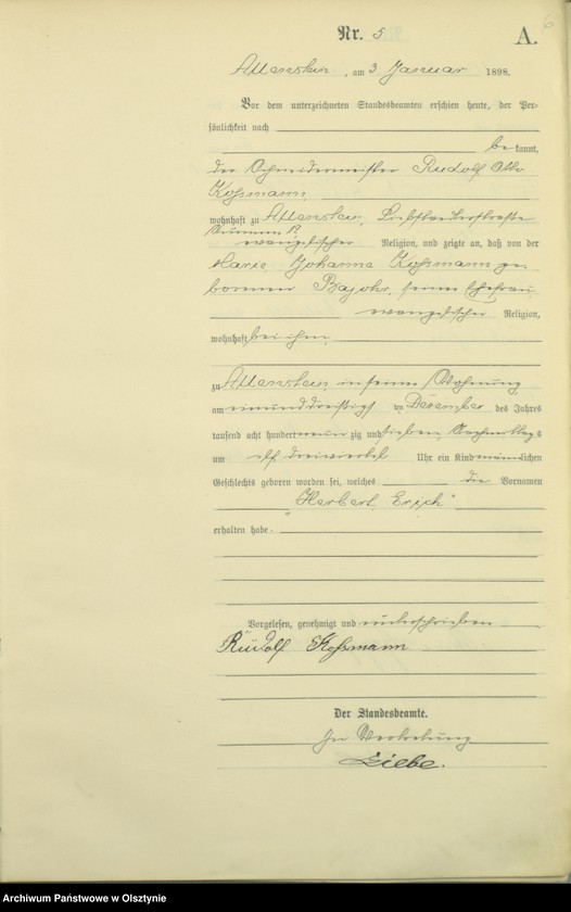 image.from.unit.number "Geburts-Haupt-Register Tom I,Nr 1 - 399"
