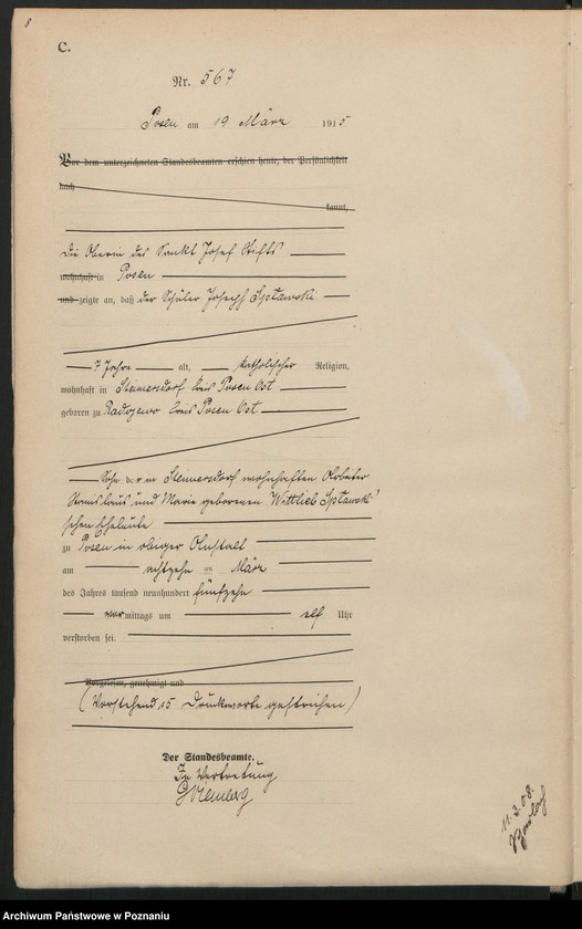 Obraz 10 z jednostki "Księga miejscowa zgonów tom II [Rejestr główny zgonów]"