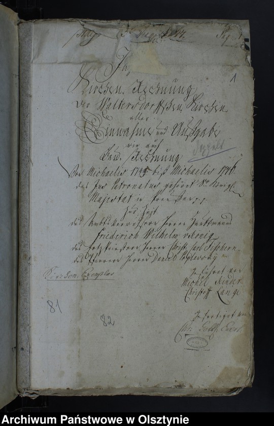 image.from.unit.number "Jahr Kirchen Rechnung der Waltersdorfschen Kirche aller Einnahme und Ausgabe wie auch Bau-Rechnung"
