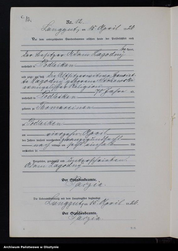 image.from.unit.number "Sterbe-Neben-Register Nr 1 - 27"