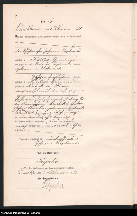 Obraz 7 z jednostki "Sterbe-Neben-Register"