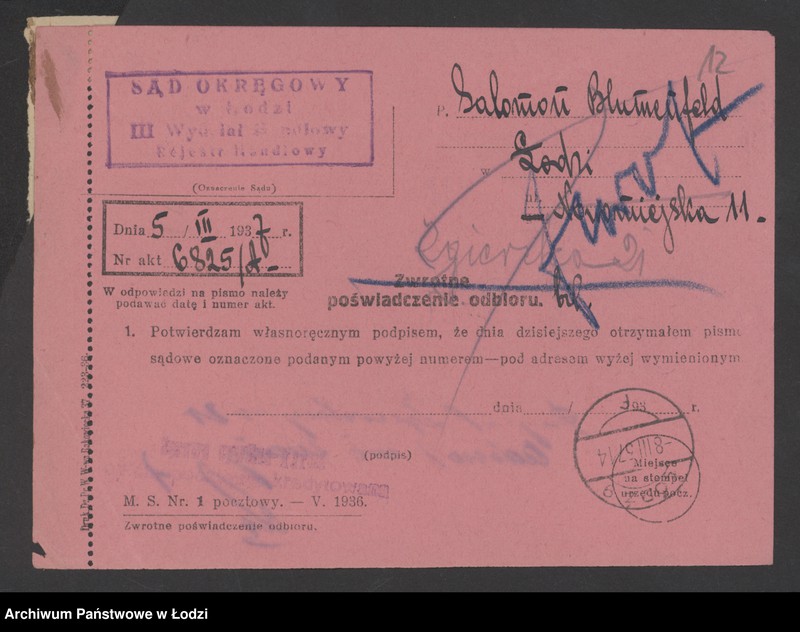 Obraz 14 z jednostki "Salomon Blumenfeld – drobna sprzedaż krawatów i bielizny"