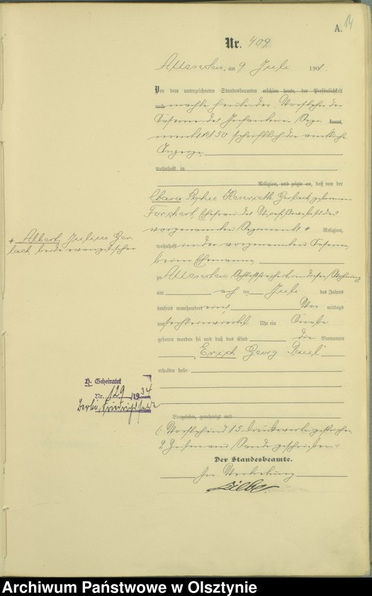 image.from.unit.number "Geburts-Haupt-Register Tom II,Nr 397 - 767"