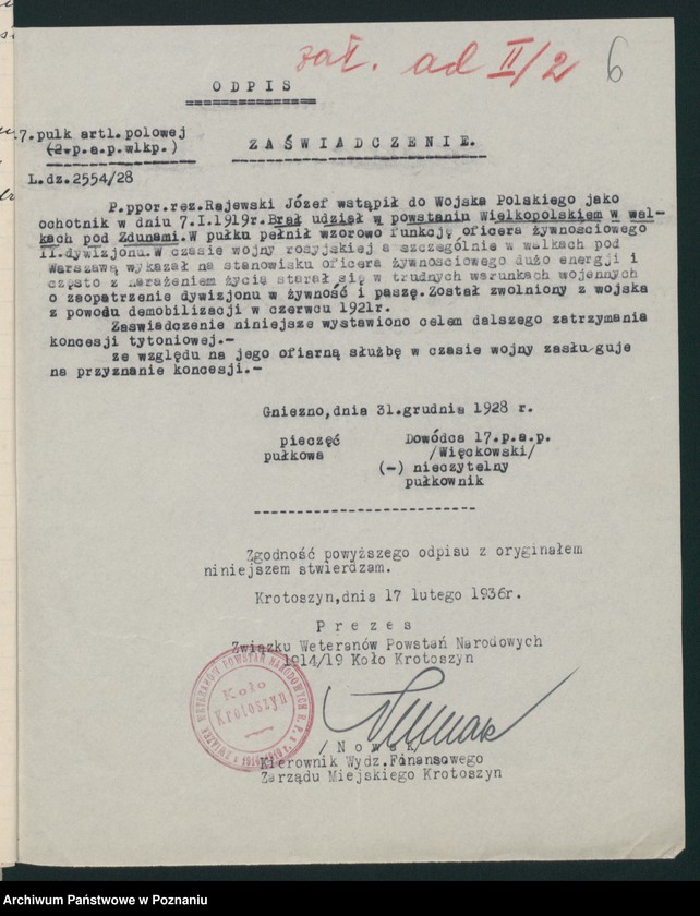 Obraz 11 z jednostki "Krotoszyn - akta delegata powiatowego."