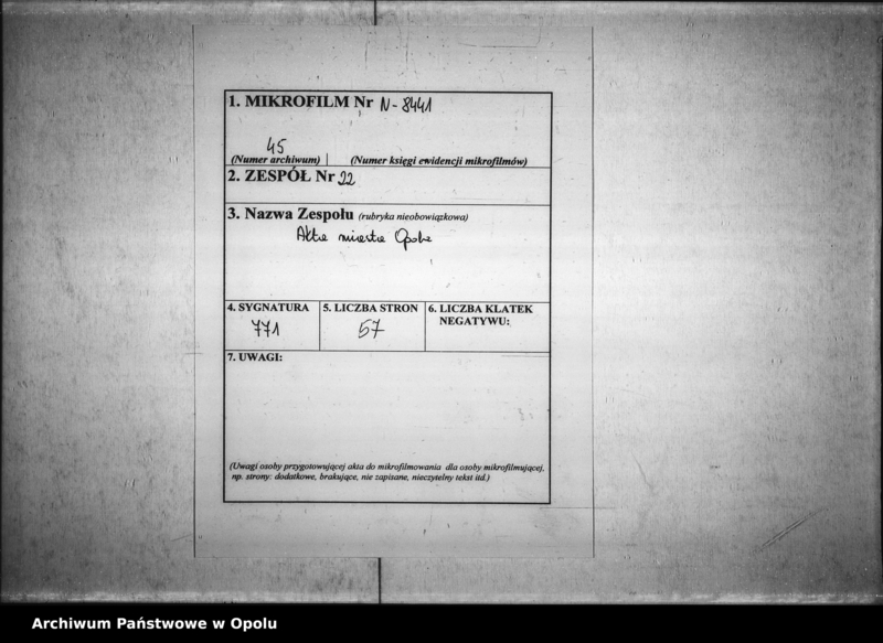 Obraz 2 z jednostki "Acta des Magistrats zu Oppeln betreffend den an das Königliche Ober - Landes - Gericht zu Ratibor erstatteten gutachtlichen Bericht über die Haupt - Ursachen der im Jahre 1835 verübten Verbrechen pp."