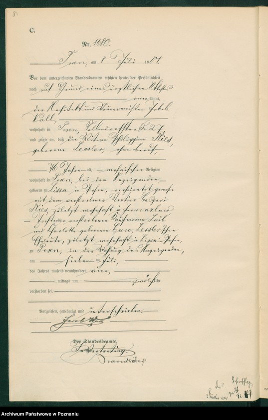 Obraz 10 z jednostki "Księga miejscowa zgonów tom IV"