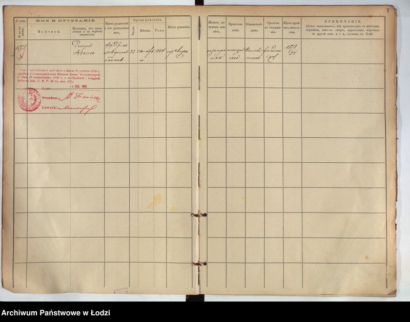 Obraz 5 z jednostki "[Księga ludności stałej m. Łodzi guberni piotrkowskiej nr domu 1278-1282]"
