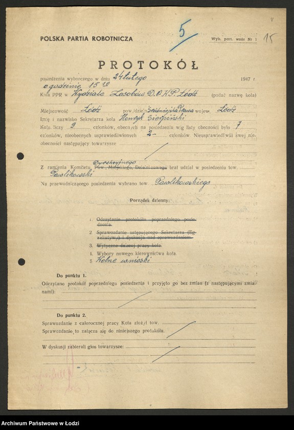 Obraz 16 z jednostki "Protokoły wyborcze kandydatów na konferencję dzielnicową"