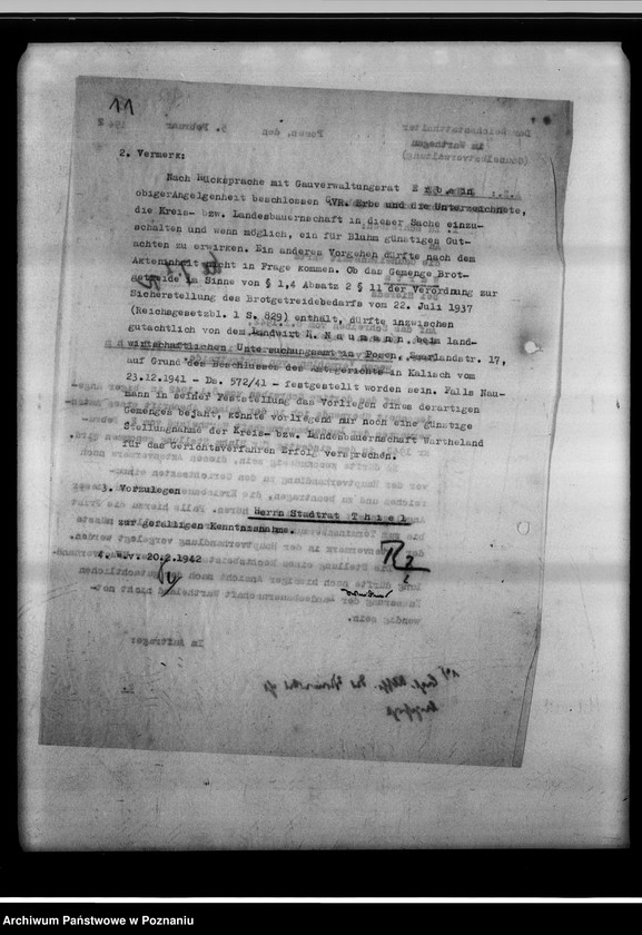 Obraz 15 z jednostki "Strafverfahren wegen Vermahlung von Brotgetreide - Gauheilanstalt Warta bei Sieradz."