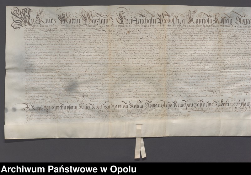 Obraz z jednostki "I Marcin Wacław książę i biskup Ołomuńca poświadcza przywileje nadane miastu Głubczyce przez Jerzego Fryderyka margrafa brandenburskiego II Jerzy Fryderyk"