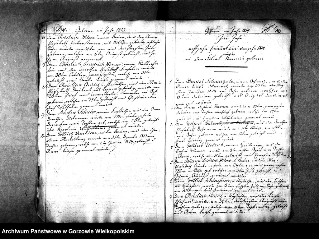 image.from.unit.number "Duplikate der Kirchenbücher von der Parochie Kernein: Kernein (Karnin), Giesenaue (Jeżyki)"