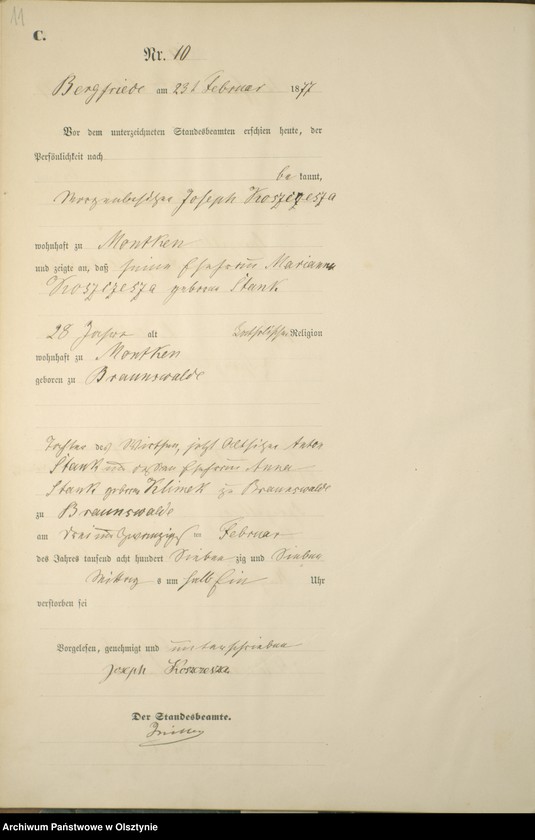 image.from.unit.number "Sterbe-Haupt-Register Nr 1 - 71"