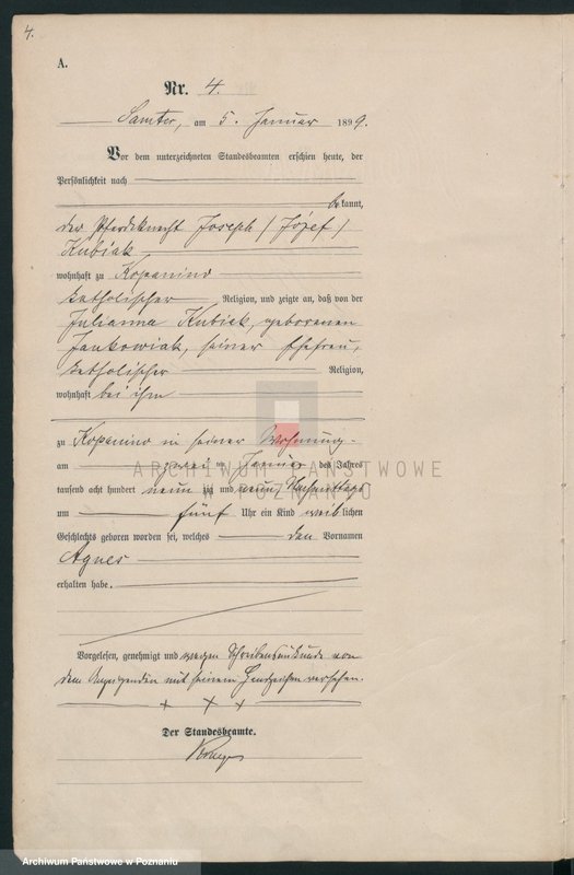 Obraz 7 z jednostki "Geburts-Haupt-Register"