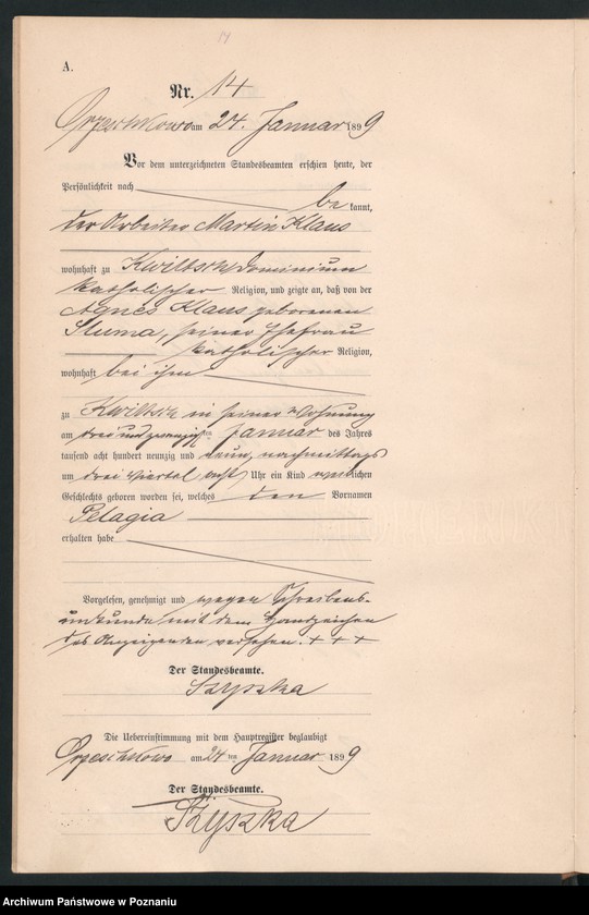 Obraz 17 z jednostki "Księga urodzeń"