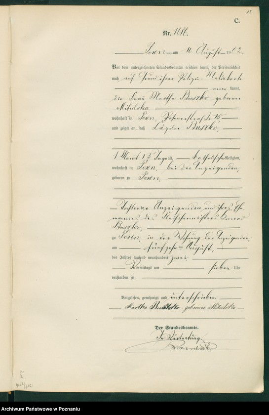 Obraz 16 z jednostki "Księga miejscowa zgonów t. IV"