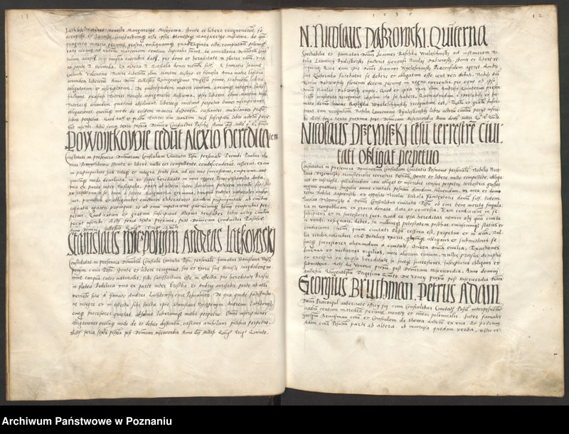 Obraz 17 z jednostki "Liber obligacionum decretorum, quietationum contractuum bona immobilia, summas pecuniaris ac res ad diuturnitatem pertinentes continens coram spectabili consulatu Posnaniensi ...signo A."