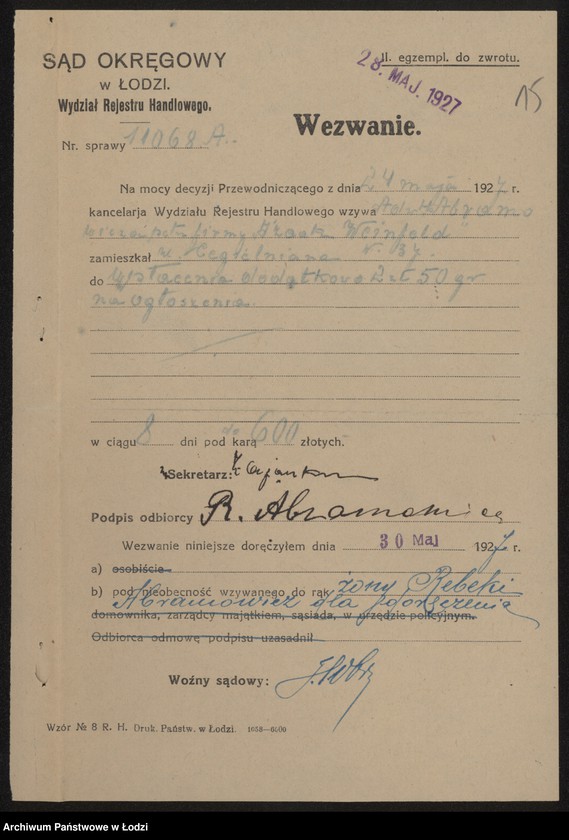 Obraz 17 z jednostki "Izaak Weinfeld- sprzedaż manufaktury"