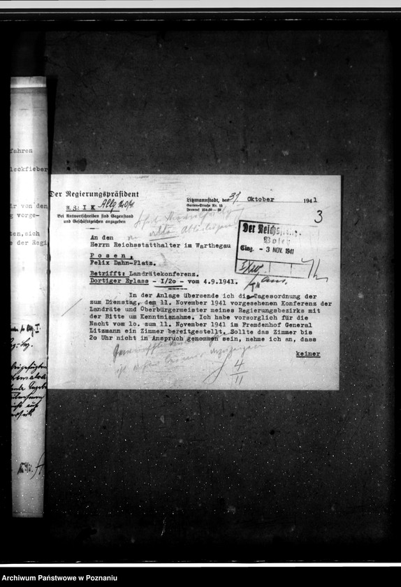 Obraz 7 z jednostki "Konferencje z landratami - korespondencja, porządki obrad"