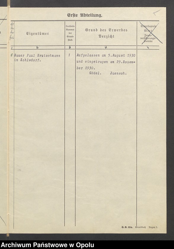 image.from.unit.number "Tabelle zu den Grundakten für Band VII, Bl. 247 Kohlsdorf Paul Drutschmann"