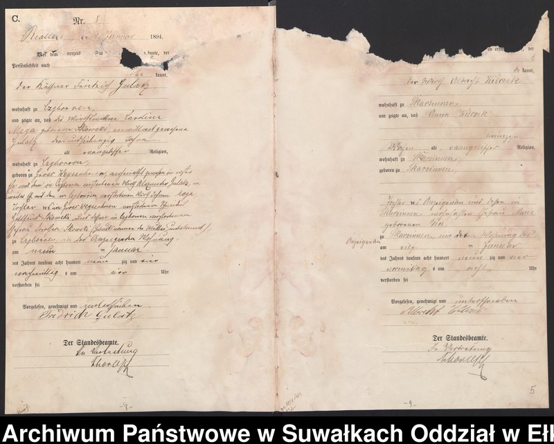 image.from.unit.number "Sterbe-Haupt-Register des Königlichen Preussischen Standes-Amtes Belzonzen Kreis Johannisburg"