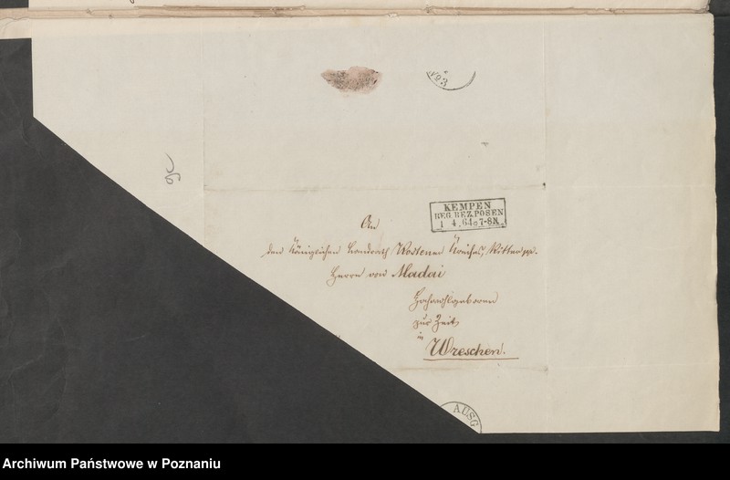 Obraz 16 z jednostki "Acta generalia des Oberpäsidialkommissars Landrat von Madai zu Kosten betreffend die Verfolgung der polnisch-revolutionären Umtriebe im Kreise Schildberg /Ostrzeszów/."