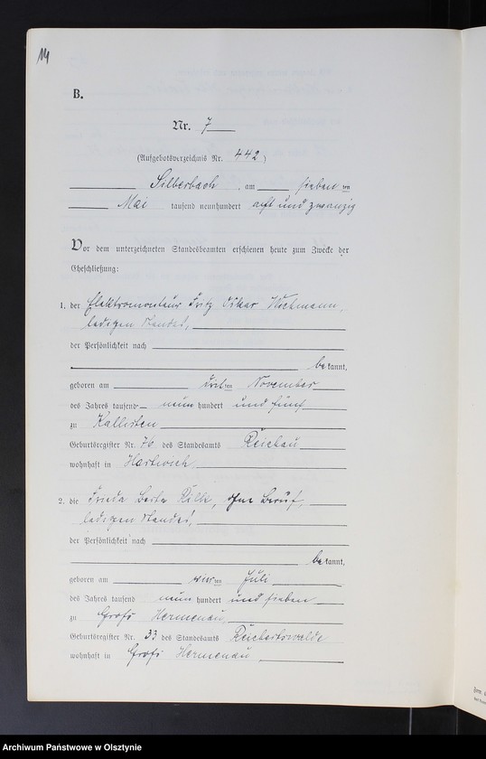 image.from.unit.number "Heirats-Neben-Register Nr 1 - 13"