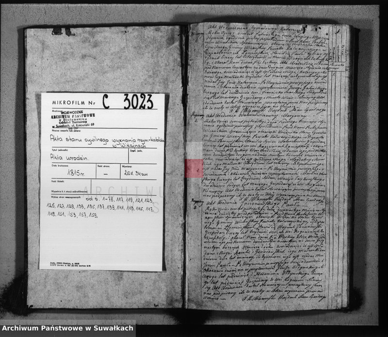 image.from.unit.number "Akta urodzonych gminy wiżayńskiey powiatu kalwaryskiego w departamencie łomżyńskim od dnia 1-go miesiąca stycznia 1815 roku do dnia ostatniego miesiąca grudnia tegoż roku"