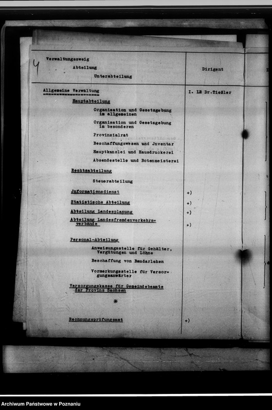 Obraz 8 z jednostki "[Schemat organizacyjny Wydziału III oraz Provinzialverwaltung w Saksonii]."