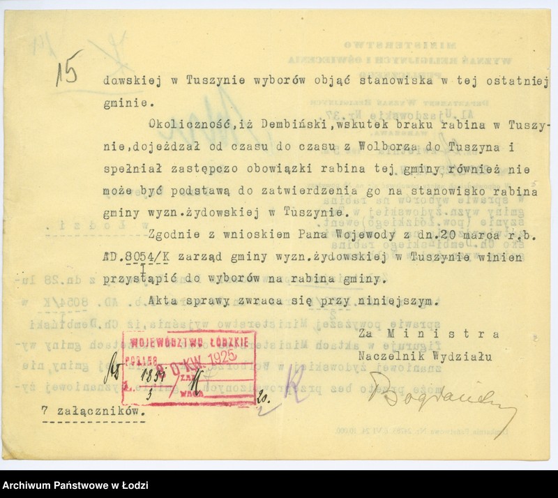 Obraz 18 z jednostki "[Sprawy wyznania mojżeszowego]"