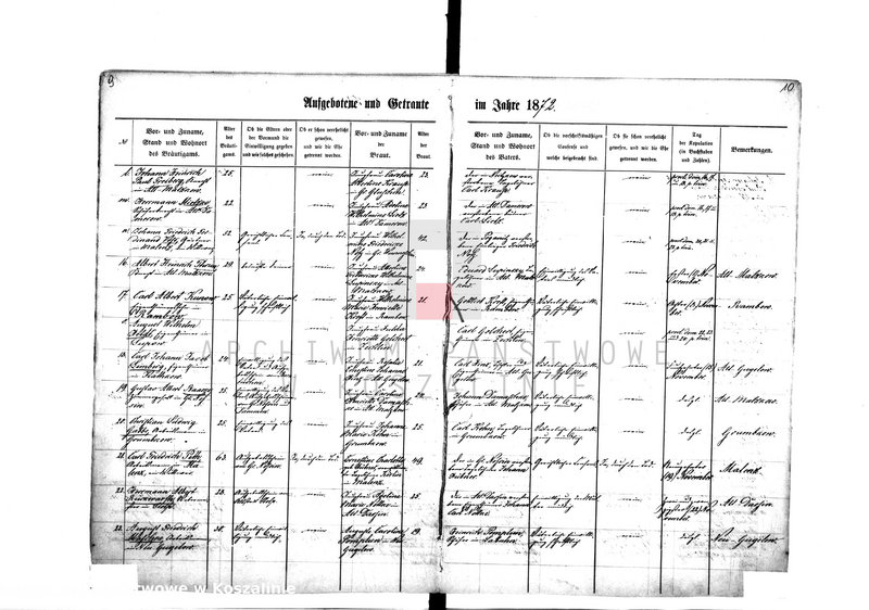 Obraz 11 z jednostki "[Księga metrykalna małżeństw z lat 1871-1936]"